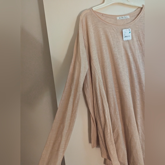 Free People - Aria Trapeze Long Sleeve Top in color Misty Mink, size M, NWT - Picture 7 of 7